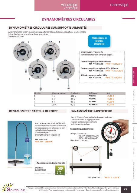 Catalogue PHYSIQUE 2012 - sordalab