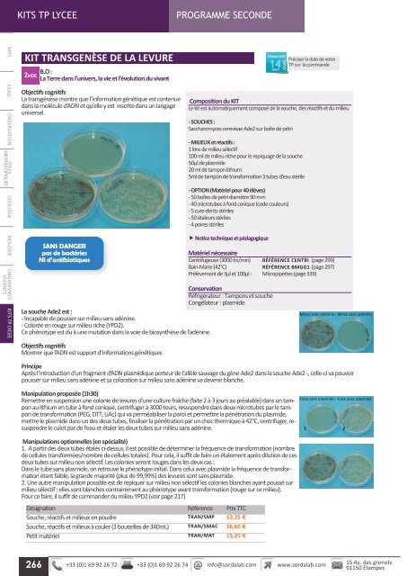 Catalogue LycÃ©e SVT 2013-2014 - sordalab