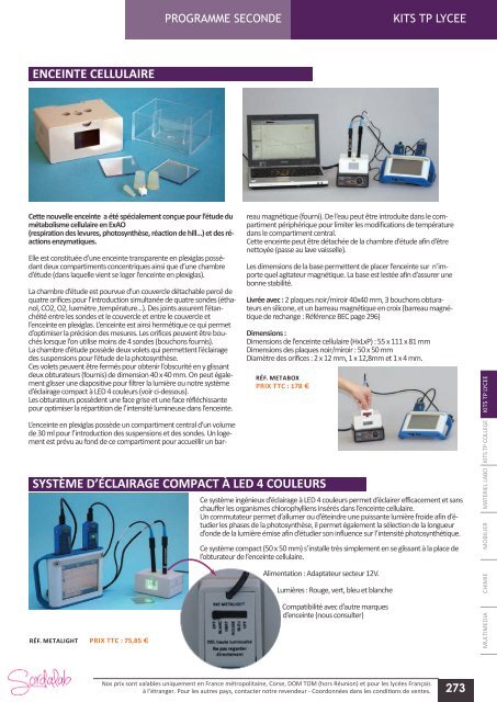 Catalogue LycÃ©e SVT 2013-2014 - sordalab