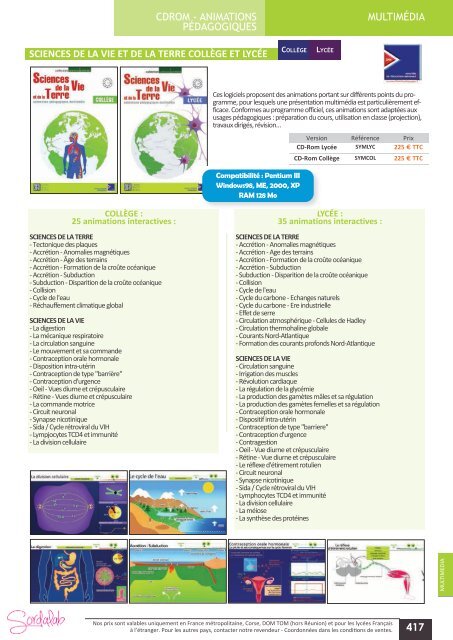 Catalogue LycÃ©e SVT 2013-2014 - sordalab