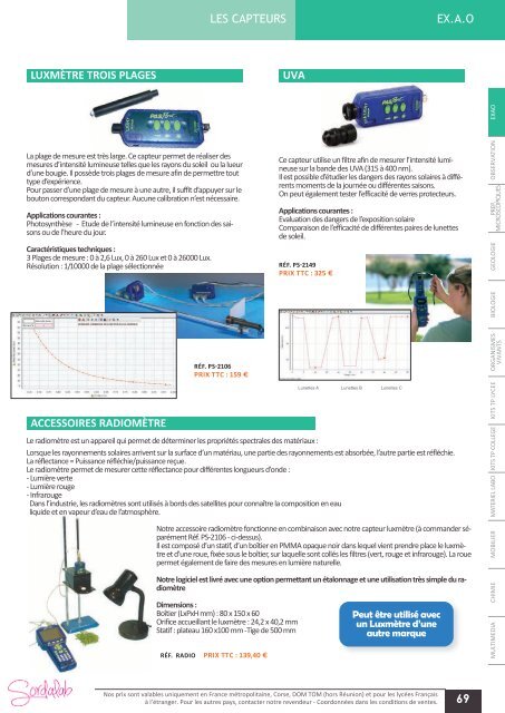 Catalogue LycÃ©e SVT 2013-2014 - sordalab