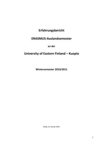 Erfahrungsbericht ERASMUS-Auslandsemester ... - Hochschule Fulda