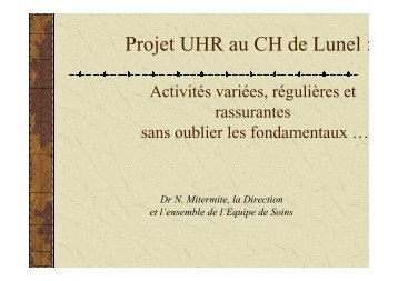 Projet UHR CH de Lunel - ARS Languedoc-Roussillon