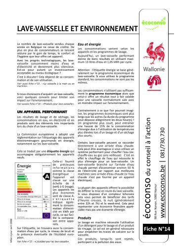 lave-vaisselle et environnement - écoconso