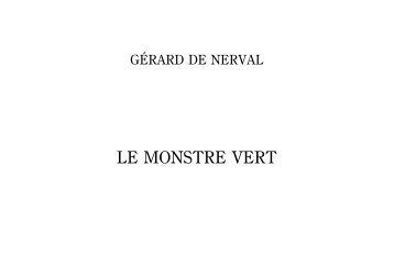 NERVAL ï¼ Le Monstre vert