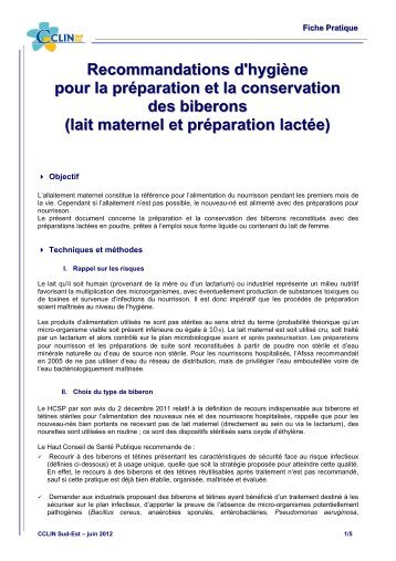 Fiche pratique - CClin Sud-Est