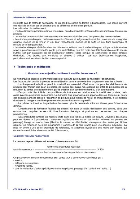 Fiche pratique - CClin Sud-Est