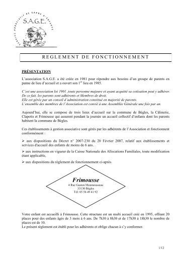 REGLEMENT DE FONCT FRIMOUSSE 2011 - (multi-accueil) Ã  ...