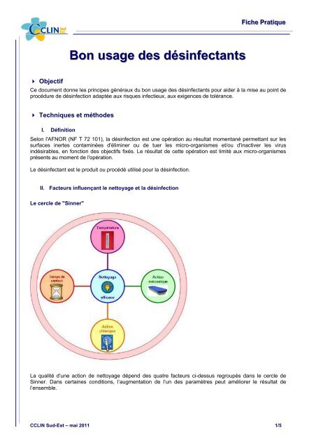 Fiche pratique - CClin Sud-Est