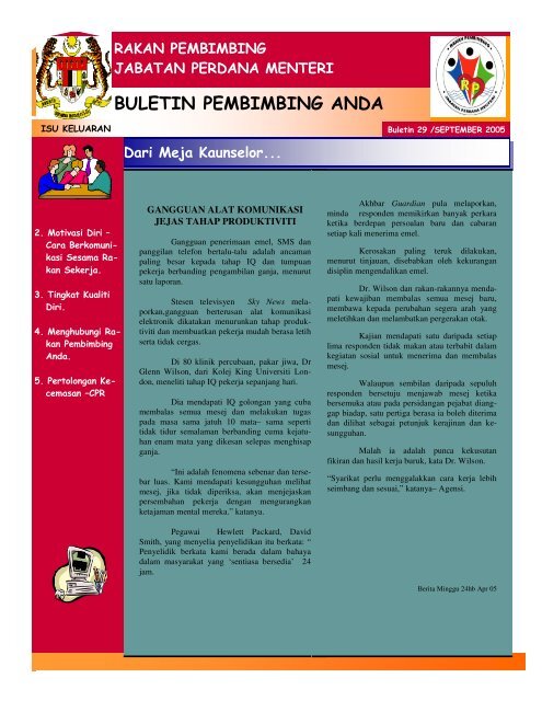 Gangguan Alat Komunikasi Jejas Tahap Produktiviti - Jabatan ...