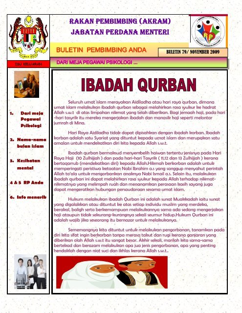 Ibadah Qurban - Jabatan Perdana Menteri