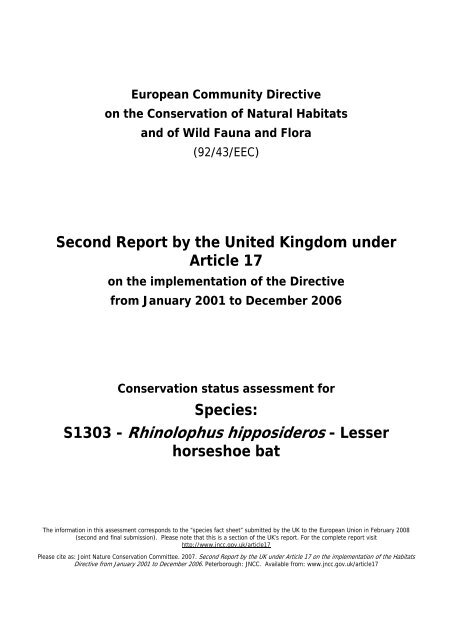 S1303 - Rhinolophus hipposideros - Lesser horseshoe bat - JNCC