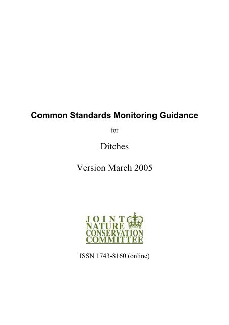 Common Standards Monitoring Guidance for Ditches - JNCC