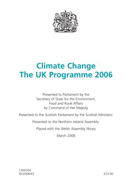 UK Climate Change Programme 2006 - JNCC - Defra