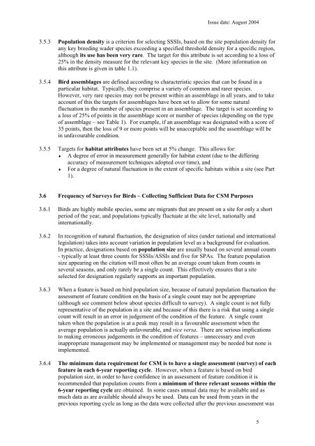 Common Standards Monitoring guidance for birds - JNCC