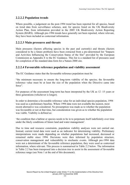 Assessing Conservation Status: The UK Approach - JNCC