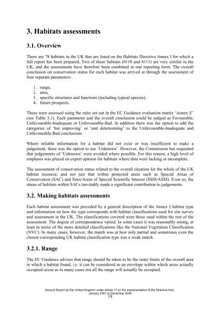 Assessing Conservation Status: The UK Approach - JNCC