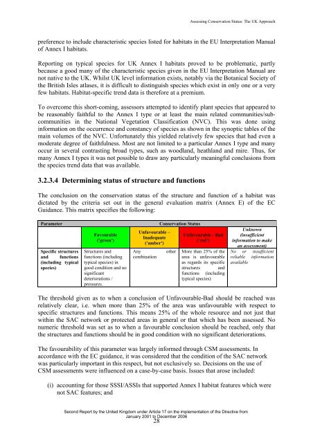 Assessing Conservation Status: The UK Approach - JNCC