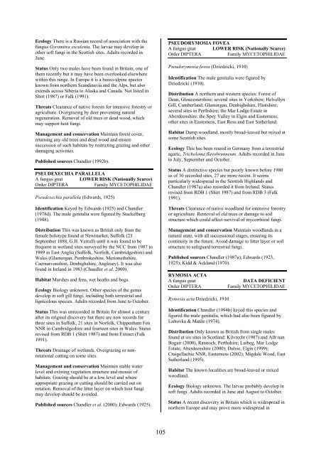 Part 2: Nematocera and Aschiza not dealt with by Falk (1991) - JNCC