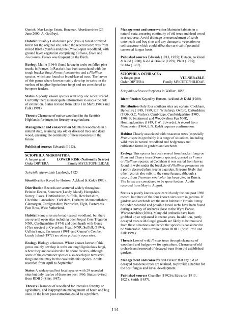 Part 2: Nematocera and Aschiza not dealt with by Falk (1991) - JNCC