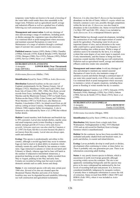 Part 2: Nematocera and Aschiza not dealt with by Falk (1991) - JNCC