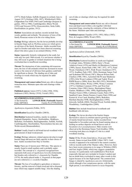 Part 2: Nematocera and Aschiza not dealt with by Falk (1991) - JNCC