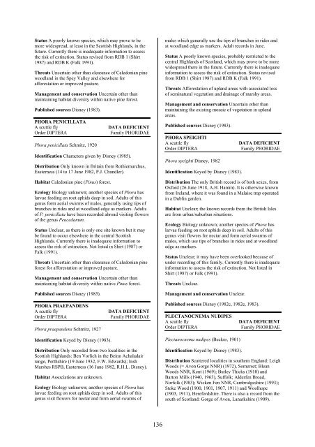 Part 2: Nematocera and Aschiza not dealt with by Falk (1991) - JNCC