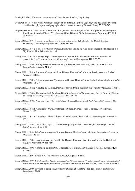 Part 2: Nematocera and Aschiza not dealt with by Falk (1991) - JNCC