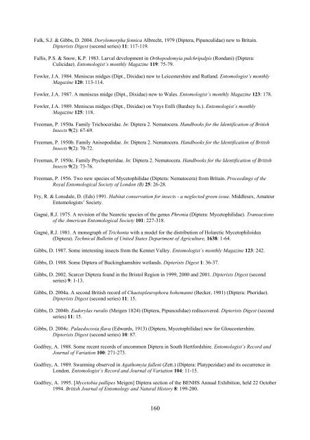 Part 2: Nematocera and Aschiza not dealt with by Falk (1991) - JNCC