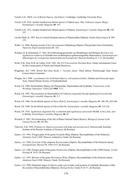 Part 2: Nematocera and Aschiza not dealt with by Falk (1991) - JNCC