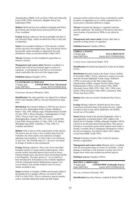 Part 2: Nematocera and Aschiza not dealt with by Falk (1991) - JNCC