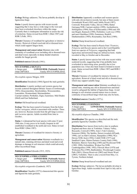 Part 2: Nematocera and Aschiza not dealt with by Falk (1991) - JNCC