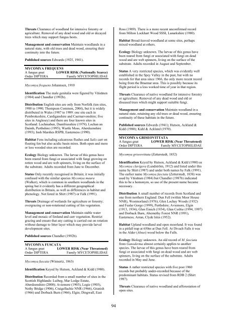 Part 2: Nematocera and Aschiza not dealt with by Falk (1991) - JNCC