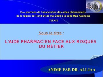 anime par dr. ali jaa l'aide pharmacien face aux ... - Pharmacies.ma