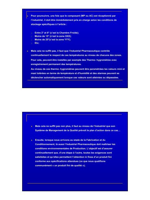 Les conditions de transport et de stockage des ... - Pharmacies.ma