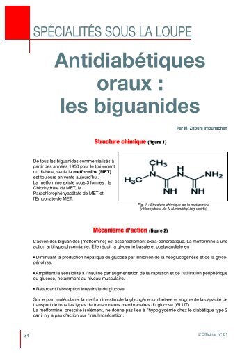 AntidiabÃ©tiques oraux : les biguanides - Pharmacies.ma