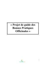 Â« Projet de guide des Bonnes Pratiques Officinales Â» - Pharmacies.ma
