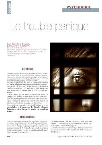 Le trouble panique - Pharmacies.ma