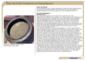 Über die Funktionsweise von  Dampfgarern - Mirko Junge, Homepage