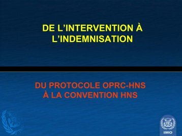 Du protocole OPRC-HNS à la convention HNS - Cedre
