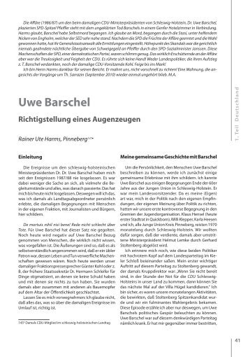 Uwe Barschel - Richtigstellung eines ... - Deutschland Journal