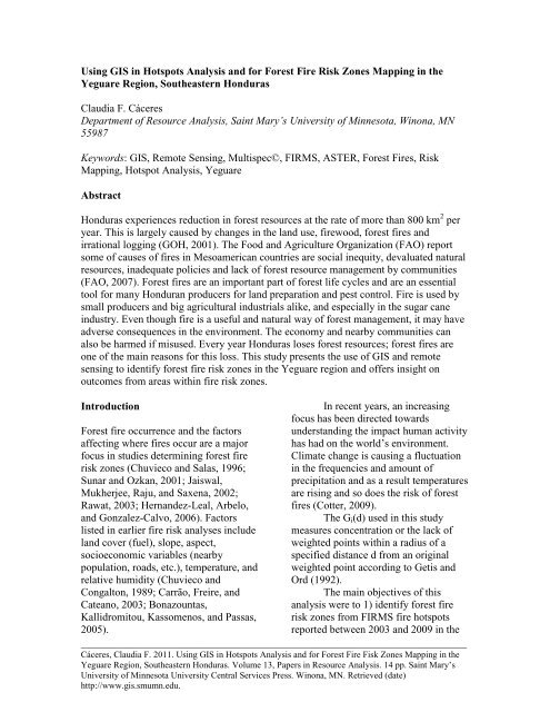 Using GIS in hotspots analysis and forest fire risk zones mapping in ...