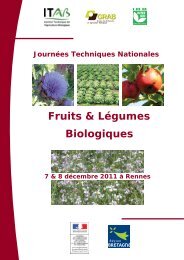 JournÃ©es Techniques Fruits et LÃ©gumes ... - Centre Pilote Bio