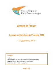 Lire le dossier de presse - HÃ´pital Paris Saint Joseph