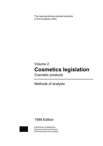 Volume 2 - Cosmetics legislation - Leffingwell & Associates