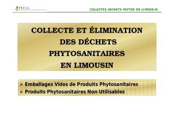 Collecte des dÃ©chets des produits phytosanitaires en Limousin