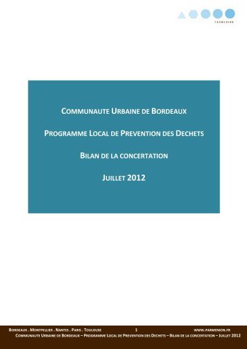COMMUNAUTE URBAINE DE BORDEAUX PROGRAMME ... - Cub
