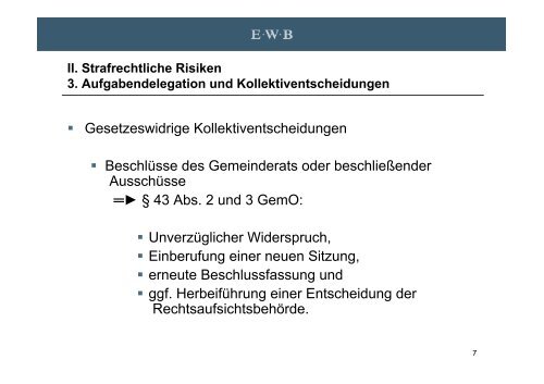 Der Bürgermeister und das Strafrecht - Eisenmann Wahle Birk ...