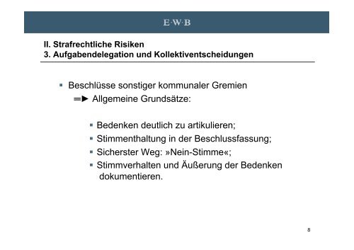 Der Bürgermeister und das Strafrecht - Eisenmann Wahle Birk ...