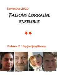 Faisons Lorraine Ensemble - Les propositions - Conseil RÃ©gional ...